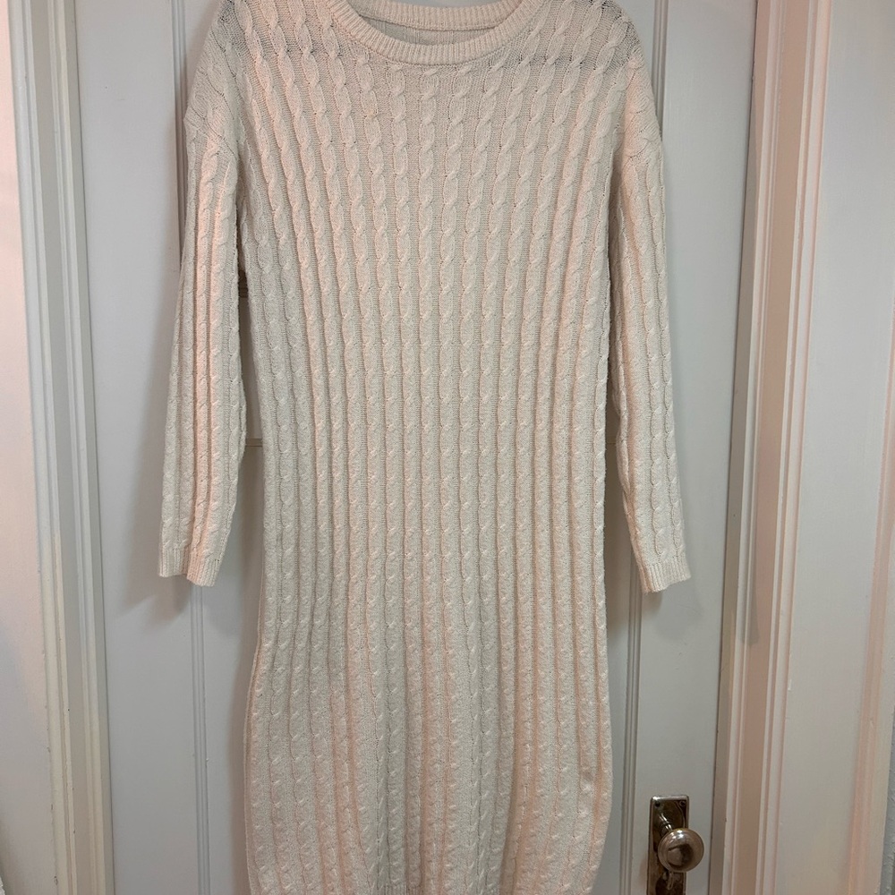 Elegant Cream Knit Dress